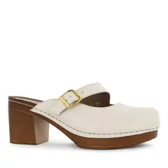 ECCO - Zueco Casual Cuero Mujer Marfil Telma07