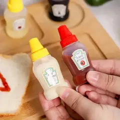 GENERICO - Set de 2 Mini Botellas Plásticas Amarillo y Rojo