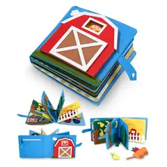 GENERICO - Juguete Educativo Montessori Granja Libro Sensorial de Fieltro para Bebés