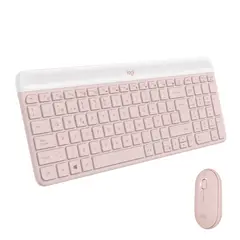 LOGITECH - Combo teclado y mouse inalámbrico MK470 Slim Rose