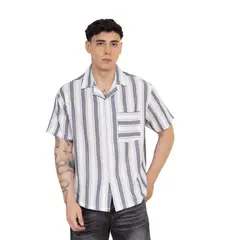 NEW YORK STARS - Camisas New Stars de Lino-Azul