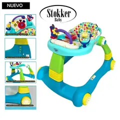 Stokker Baby - Andador para Bebé 2 en 1 Centro de Actividades Interactivo con Ruedas Celeste