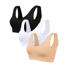 GENERICO - Top Deportivo Sujetador Sin Costura Brasier - Pack 3 Unidades XL