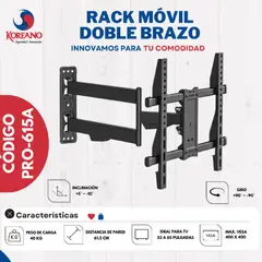 KOREANO SEGURIDAD E INNOVACION - SOPORTE MOVIBLE DE DOBLE BRAZO PARA TV DE 32 A 65 PULGADAS – PRO-615A