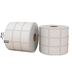 GENERICO - Etiquetas Adhesivas Transferencia Térmica 3cm x 4cm a 3 columnas x 3,000 tuco de 1"