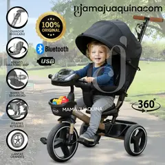 BABY - Triciclo Guiador para Niños «LIGEND SUPRA » con Bluetooth Black