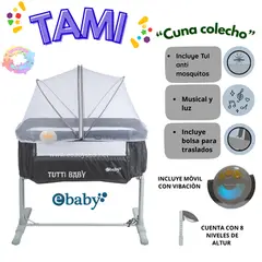 EBABY - CUNA COLECHO MUSICAL "TAMI" - GRIS