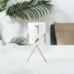 GENERICO - Maceta de Cerámica con Trípode - Blanco Marmoleado