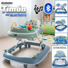 HI BABY - Andador Plegable Musical Bluetooth 3 Niveles TIMON Verde