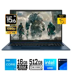 ASUS - Laptop VIVOBOOK 15 X1504VA-E82989 15,6´ FHD TACTIL CORE 5 120U RAM 16GB SSD 512 GB W11 PRO