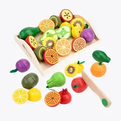 GENERICO - Juego Didáctico Frutas y Verduras Imantadas de Madera