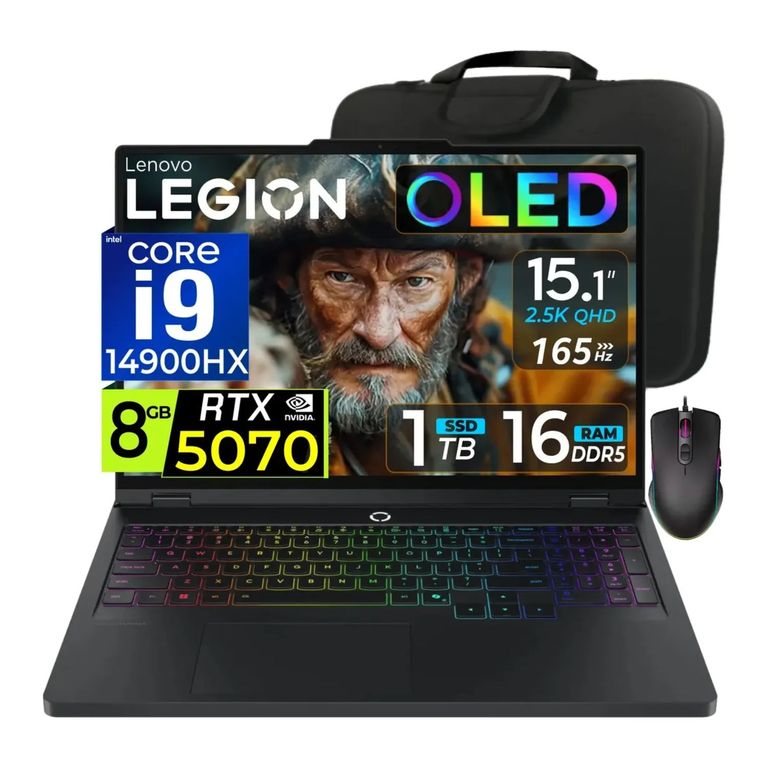 Laptop gamer Legion 5 Nvidia 8gb RTX5070 Core i9-14900HX 16gb ram 1tb Ssd 15.1″ OLED 165Hz