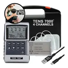 GENERICO - Tens 7000 Recargable - Tens Y Ems De 4 Salidas 8 Electrodos