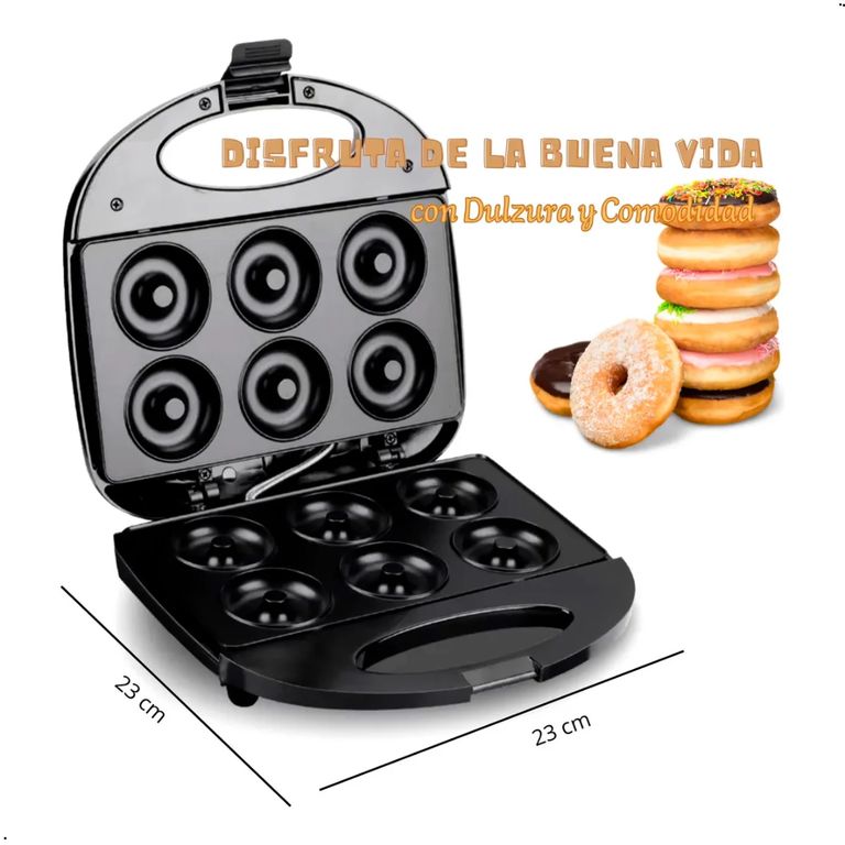 MÁQUINA MINI DONAS ANTIADHERENTE RAF R-247 850W 6 DONAS