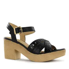 ECCO - Sandalia Casual Cuero Mujer Negro Analu20