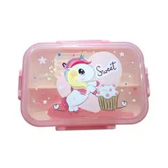 GENERICO - Taper Kawaii Sweet con 3 Divisiones + cubiertos