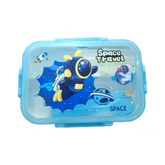 GENERICO - Taper Kawaii Space travel con 3 Divisiones + cubiertos