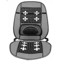 SKY - Cojín De Asiento Con Respaldar Y Riñonera Bolitas Negro Universal