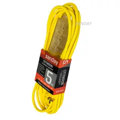 GENERICO - EXTENSION DE CORRIENTE ALARGADOR 3 ENTRADAS CABLE AMARILLO 5 METROS SANDAY