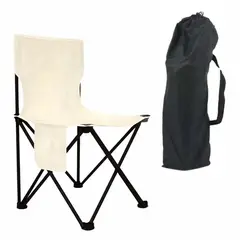 ELMEJORPRECIO - Silla Plegable Portátil para Camping y Playa Flex Talla S Blanco