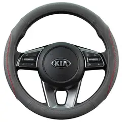 SKY - Forro Protector De Volante Deportivo Cuero Rojo Universal