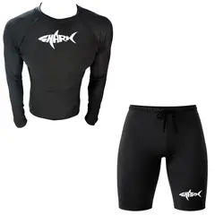 AQUA&MODA - CONJUNTO DE LICRA NEGRO PARA NATACIÓN Y PLAYA CON PROTECCIÓN UV AQUAMODA TIBURO1 CLAQNTBR1LBR REFLEC