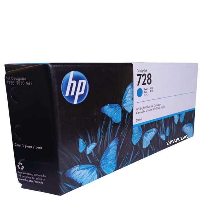 TINTA 728 F9K17A CYAN 300ML DesignJet T730 T830