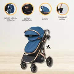 BABY HAPPY - Coche Deportivo Moisés «MONACO» Blue