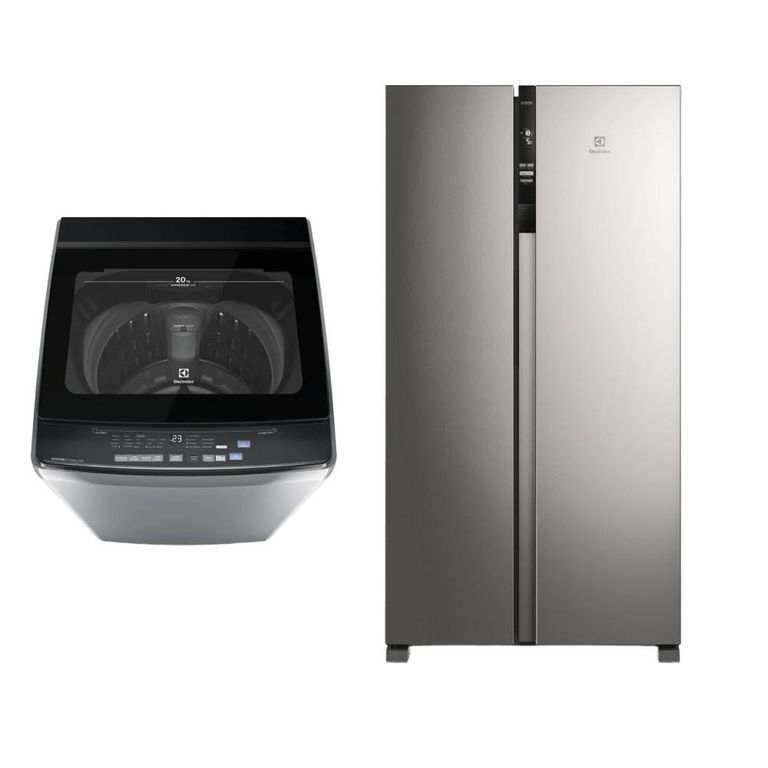 Combo: Lavadora 20kg Inverter EWIJ20F2XSYG + Refrigeradora Side by Side 517L ERSA53V2HVG