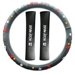 GENERICO - Kit Cubre Volante + Protector De Cinturón MICKEY MOUSE 3Pcs