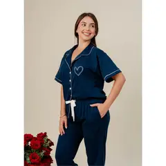 SOÑALIERE - Pijama Mujer Camisero Pantalon Algodón Pima