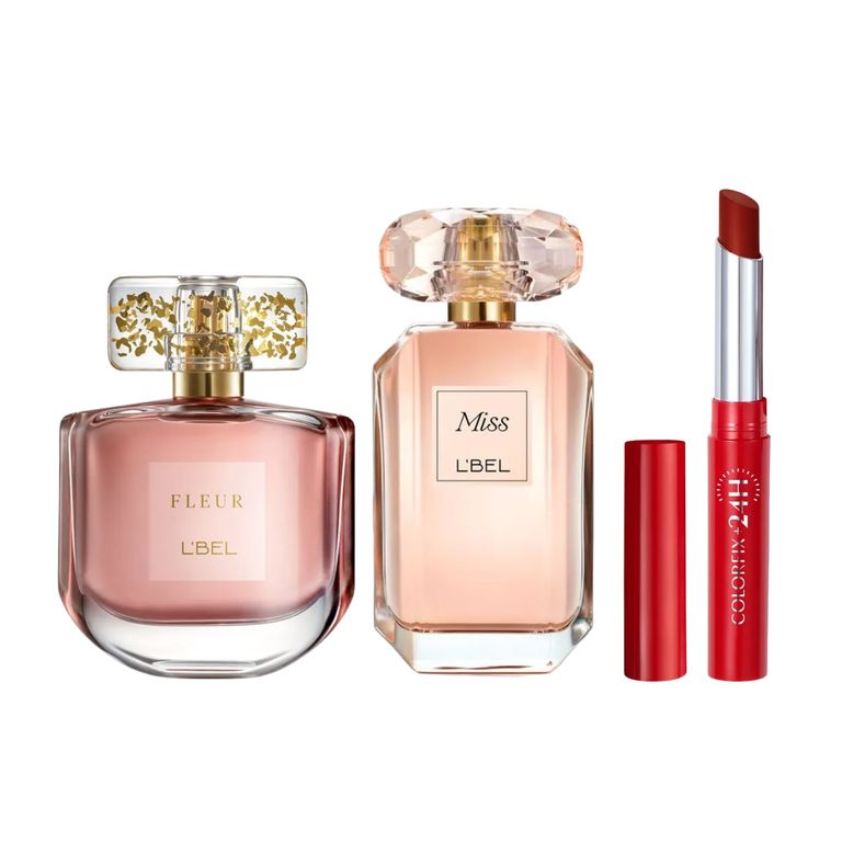Set de Perfumes Fleur y Miss con Labial Colorfix Pimienta Caliente