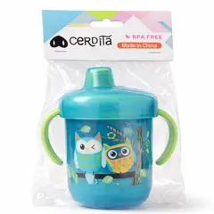 CERDITA - VASO PARA BEBE DE TRANCISION ANTIGOTEO CELESTE