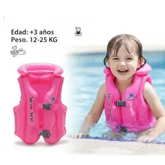 GENERICO - Chaleco Inflable Piscina Agua Flotador Rosa niñas + 3 años