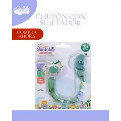 GENERICO - CHUPON ENTRETENEDOR CON SUJETADOR VERDE - SANTOLE