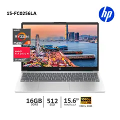 HP - Laptop 15-fc0256la Ryzen 5 7520U 16Gb Ram/ 512Gb SSD/ 15.6″ FHD-B9TP9LA