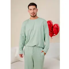 SOÑALIERE - Pijama Hombre Manga Larga Pantalon Algodon Pima