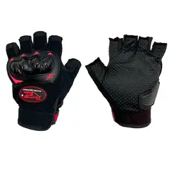 GENERICO - Guantes Para Moto Medio Dedo Con Protección De Nudillos Negro XL