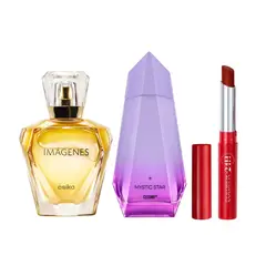 ESIKA - Set de Perfumes Imágenes y Mystic Star con Labial Colorfix Pimienta Caliente