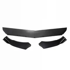 JET - Lip Delantero Protector De Parachoque Universal Negro Mate 3Pcs