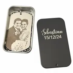 LITTLE BRU ACCESORIOS EXCLUSIVOS - Dije de Acero Personalizado Grabado en Laser