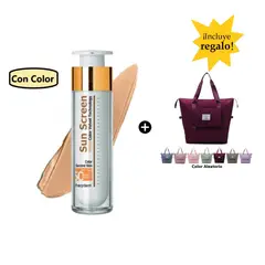FREZYDERM - Velvet Sunscreen Color Face 50Ml + Bolso Cartera Multiuso Expandible Aleatorio