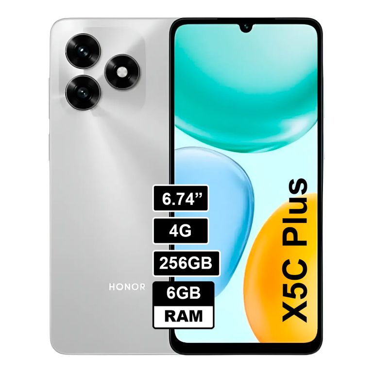 Celular X5C Plus 6GB 256GB 50MP 5MP 6.74 Plata