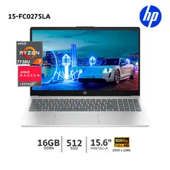 HP - Laptop 15-fc0275la-AMD Ryzen 7 7730U/ 16Gb Ram/ 512Gb SSD/15.6" FHD-B9TR3LA