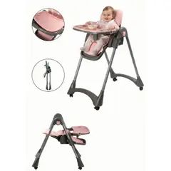 EBABY - Silla de Comer con 6 Niveles de Altura Premiun Leis Pink