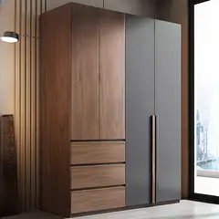 GENERICO - Ropero Dual Tone Melamina - Negro y Marrón