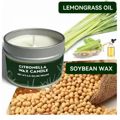 SIGNATURE PERU - Velas Doradas de Hierba de Limón Citronela en Lata x3