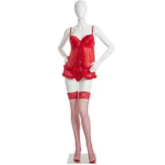 GENERICO - LENCERIA SEXY FEMENINA BABY DOLL ENCAJE RED PASSION