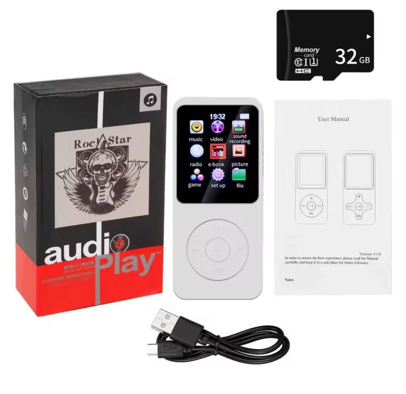 REPRODUCTOR MP3 BLUETOOTH BLANCO FM 32 GB