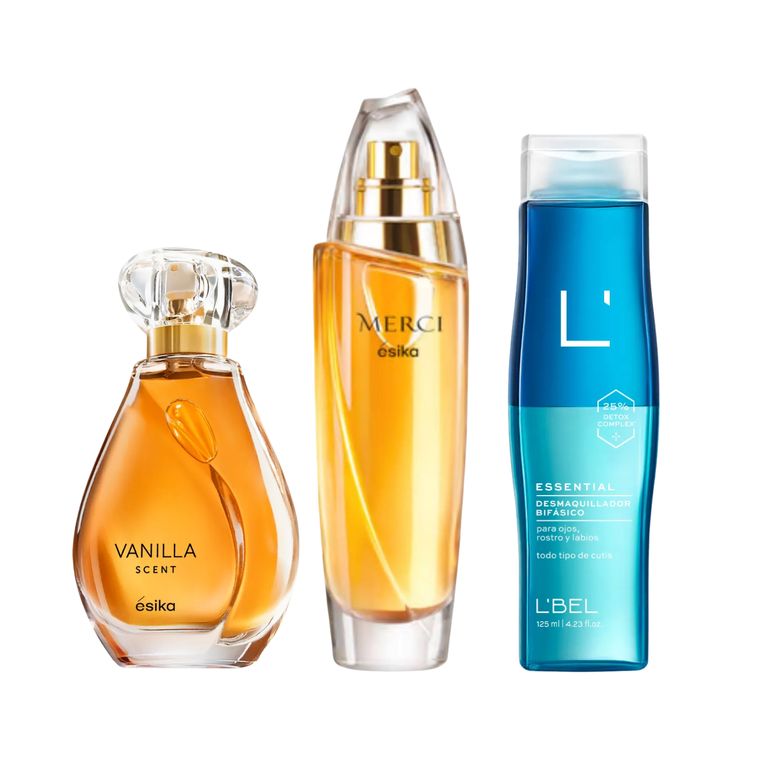 Set de Perfumes Vanilla Scent y Merci con Loción Desmaquillante